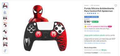 Mercado Libre: Funda Silicona Antideslizante Para Control Ps5 Spiderman - Mercado Libre