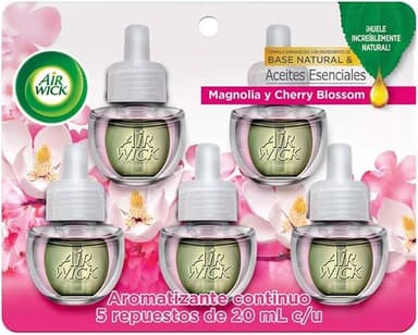 Amazon: Air Wick Repuestos Para Aromatizante De Ambiente Continuo, Aroma Magnolia & Cherry Blossom, 5 Piezas de 20 ml con planea y ahorra - Amazon