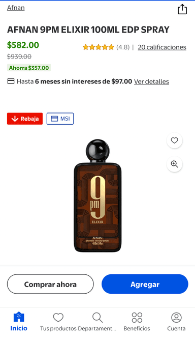 Walmart: perfume Afnan 9pm elixir - Walmart
