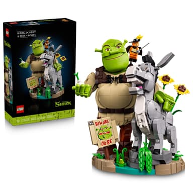 Amazon: Lego Shrek, Burro y Gato con Botas – Kit de Construcción – Recuerdo de la Película con 3 Figuras – Set Nostálgico - Amazon