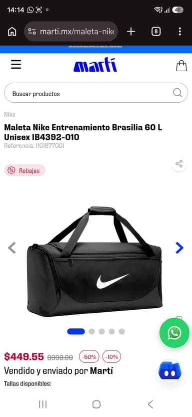 Martí: Maletas Nike, Adidas, Puma con descuento - Martí