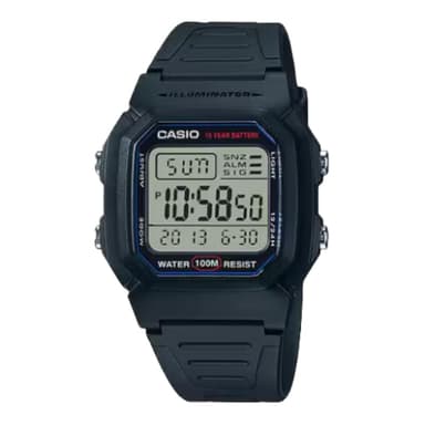 Amazon: Casio W800HG | 100 metros de resistencia al agua | Alarma multifunción | Cronómetro 100 SEC | Calendario automático | Luz LED - Amazon