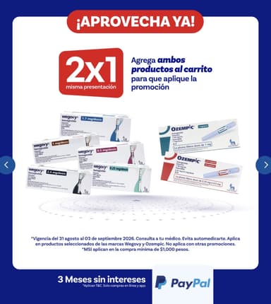 Wegovy y Ozempic 2x1 FARMACIA BENAVIDES - Farmacias Benavides