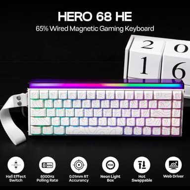 Amazon: EPOMAKER Aula Hero68 HE Teclado Gaming Magnético con Cable, RGB Box & Backlight - varias colores - Amazon