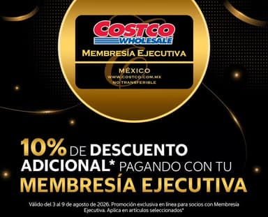 Costco en línea: 10% de descuento adicional pagando con membresía ejecutiva - Costco