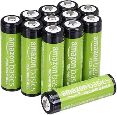 Amazon Basics - Paquete de 12 pilas recargables de alto rendimiento AA NiMH, 2000 mAh, recargables hasta 1000 veces, precargadas - Amazon