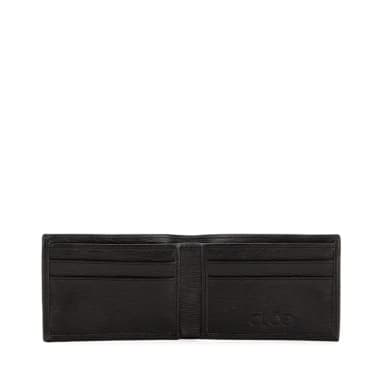 Cloe: Cartera de Piel Flap Chica Uomo Negra - Cloe