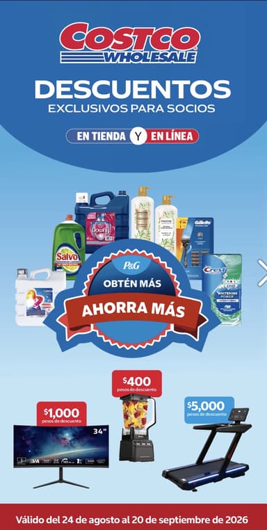 Costco: CUPONERA DEL 24 AGOSTO AL 20 SEPTIEMBRE 2026 - Costco