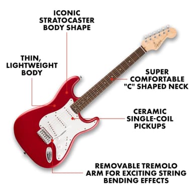 Amazon: Fender Squier Debut Collection Stratocaster Guitarra Eléctrica - Amazon