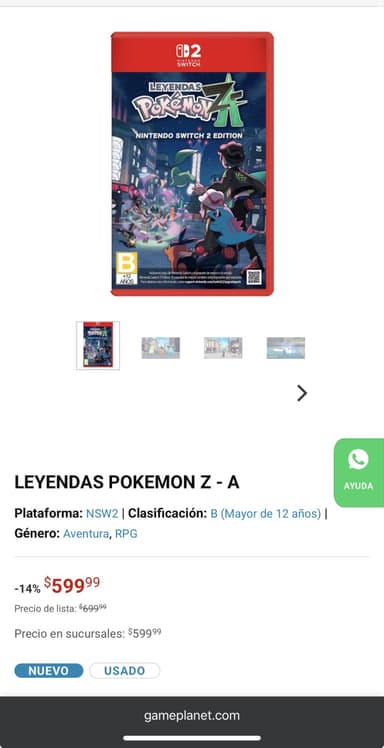 Game Planet: Leyendas Pokemon Z-A Switch 2 (GP HASTA 3pm) - Game Planet