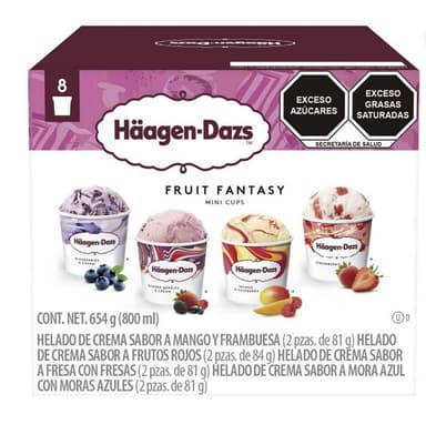 Sam's Club:| Häagen Dazs Fruit Fantasy Pack con 8 Minicups - Sam's Club
