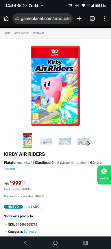 Game Planet: juego Kirby Nintendo Swich 2; - Game Planet