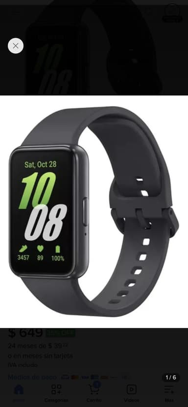Mercado Libre: Smartwatch Samsung Galaxy Fit 3 16 Mg Rom 256 Mg - Mercado Libre