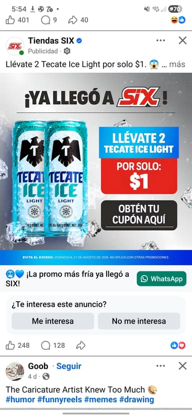 Tecate Ice Light 2 por $1
