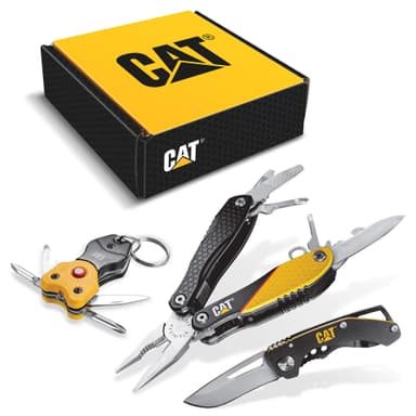 Amazon: Cat Juego de 3 piezas 12 en 1 multiherramienta, cuchillo y llavero multiherramienta, 240192, amarillo - Amazon