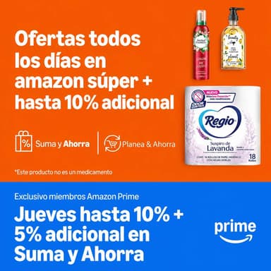 Amazon: Suma y Ahorra Ofrece 10% al Comprar 5 Artículos y 15% al Comprar 10 | con Prime | Ejemplo: 10 Regio Luxury Almond Touch 18R $88 c/u - Amazon