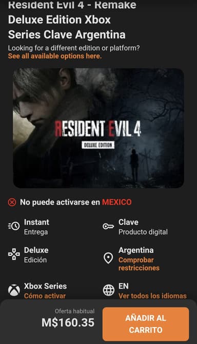 Gamivo: Resident Evil 4 - Remake Deluxe Edition Xbox Series Argentina - Gamivo