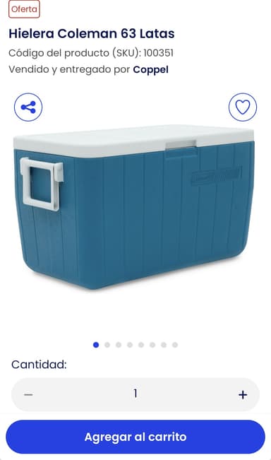 Coppel: Hielera coleman 63 latas - Coppel