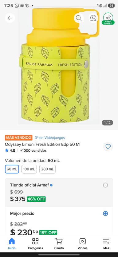Mercado Libre: Odyssey Limoni Fresh EDP - Mercado Libre