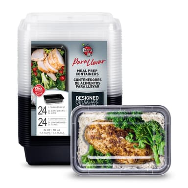 Amazon: 24 Contenedores para Alimentos Reutilizables de 710 ml (24 oz) - Amazon