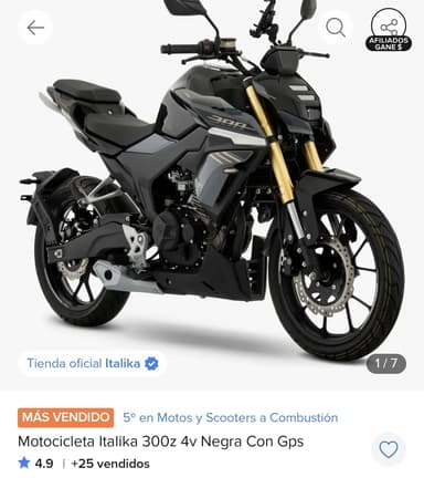 Mercado Libre: Motocicleta Italika 300z 4v Negra Con Gps - Mercado Libre