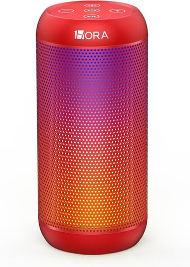 Amazon: 1 Hora Bocina Bluetooth Portátil 10W, 20 Horas de Reproducción, TWS Estéreo, Radio FM, USB/TF/AUX, Luces RGB, Recargable USB-C - Amazon
