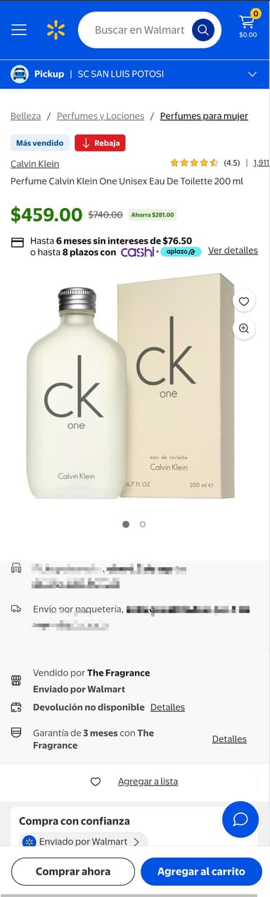 WALMART: CALVIN KLEIN ONE 200 ML - Walmart