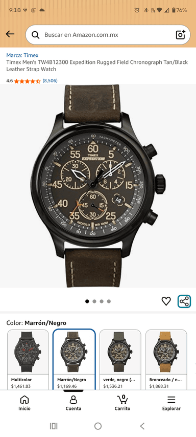 Amazon: Reloj Timex Men’s TW4B12300 Expedition | Cronógrafo | 100 Metros de resistencia - Amazon