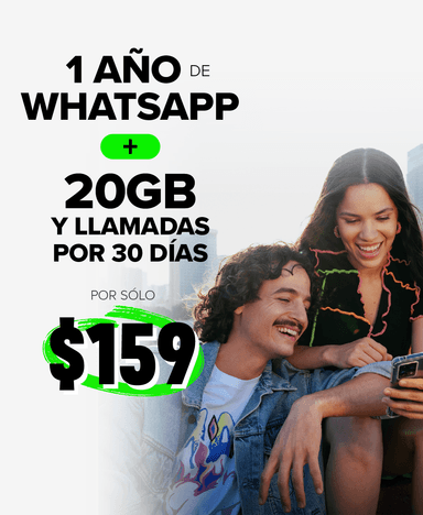 Weex: 1 año de whatsapp + 20 gb por un mes - Weex