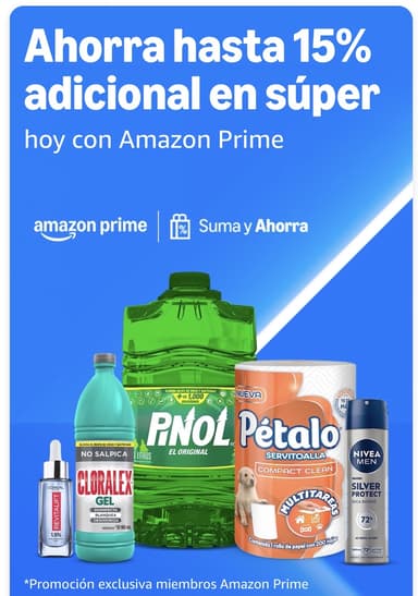Amazon: Recordatorio Suma y Ahorra Ofrece 10% al Comprar 5 Artículos y 15% al Comprar 10 - Amazon