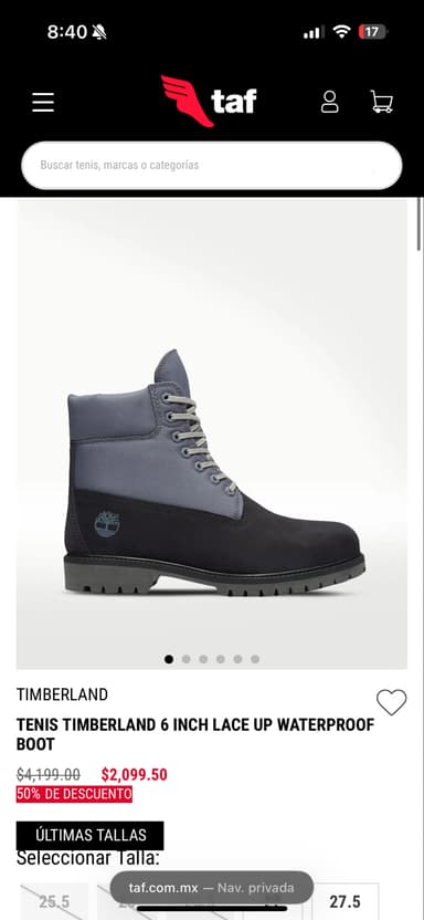 TAF: TENIS TIMBERLAND 6 INCH LACE UP WATERPROOF BOOT - TAF