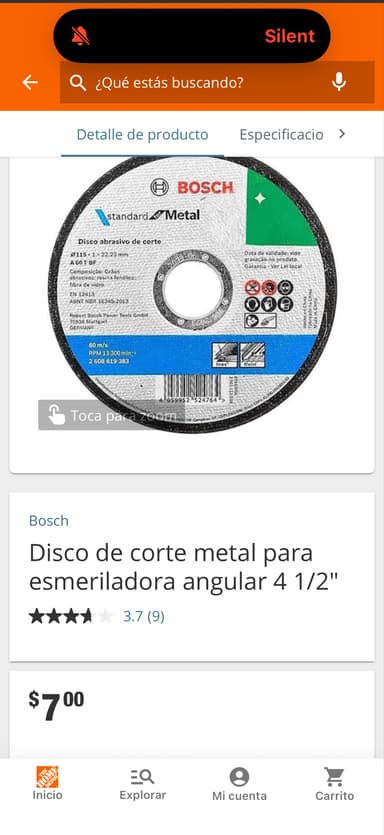Home Depot: Discos de corte para acero bosch - Home Depot