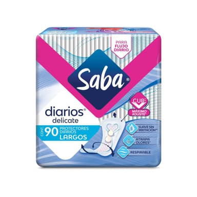 Amazon: Saba Protectores Diarios Largos, 90 piezas | Precio comprando 3 paquetes (3x2 $85.00) | Planea y Ahorra - Amazon