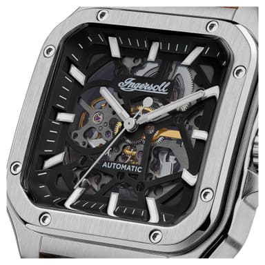 Amazon: Ingersoll The Ollie - Reloj automático para hombre con correa de piel, 45 mm - Amazon