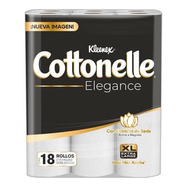 AMAZON: Kleenex Cottonelle Elegance XL, Paquete con 18 Rollos de 215 Hojas Dobles C/U (Comprando 5 piezas) - Amazon