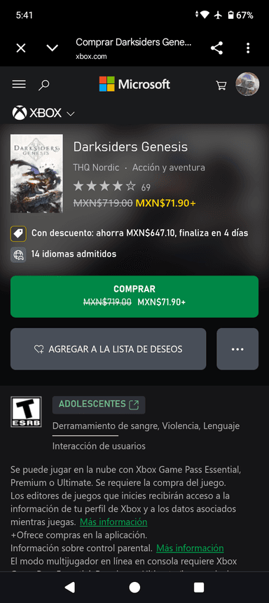 Darksiders Génesis Xbox Store - Xbox