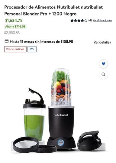 Sam's Club - Nutribullet Personal Blender Pro + 1200 CHECAR DISPONIBILIDAD! - Sam's Club