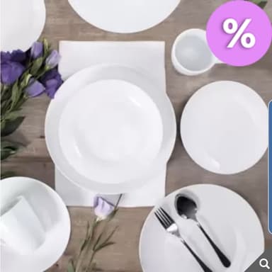 Costco: Crown Baccara Vajilla de Porcelana Blanca, 16 piezas - Costco