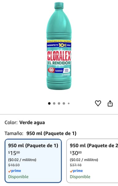 Amazon: Cloralex 950ml. ($12.75 c/u comprando 10) - Amazon