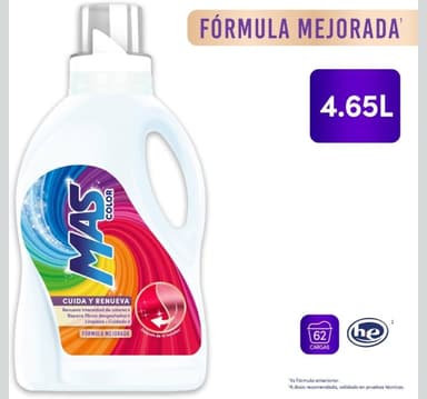 Amazon: $153 | MAS- Color Detergente Líquido, 4.65 L | Planea y Ahorra - Amazon