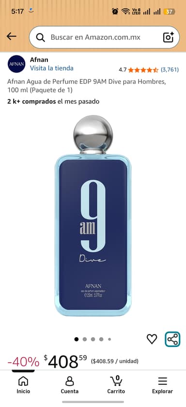 Amazon - Afnan EDP 9AM Dive para Hombres, 100 ml - Amazon