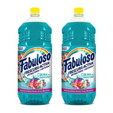 Amazon: Fabuloso Limpiador Multiusos Líquido Frescura Activa Mar Fresco 2 x 2 L. | Planea y Ahorra | Precio comprando 3 - Amazon