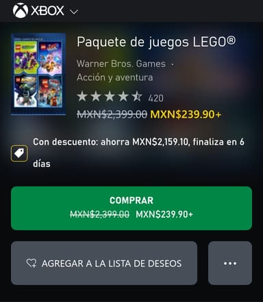 Paquete de juegos LEGO - Xbox - Xbox