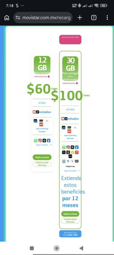 Movistar: portabilidad prepago incluye streaming ilimitado en varias apps(Disney+, HBO, Crunchyroll) - Movistar