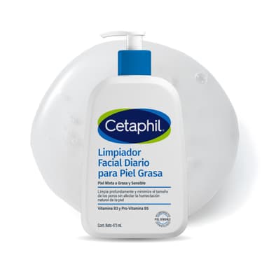 Amazon: Cetaphil Gel Limpiador Facial Diario Piel Mixta y Grasa Niacinamida 473 ml | Planea y Ahorra - Amazon