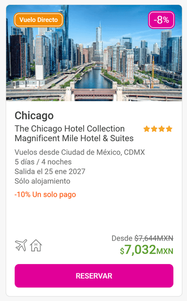 Liverpool: Vuelo Redondo + Hotel ( CDMX - Chicago ) | 5 Días / 4 Noches - Liverpool