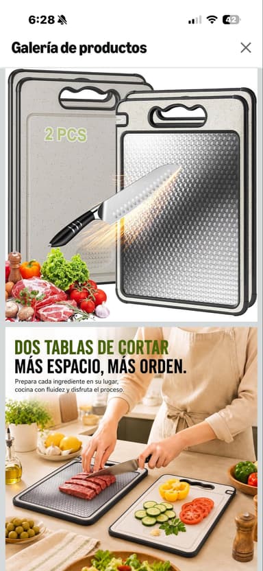Amazon: Tablas para picar de acero inoxidable - Amazon