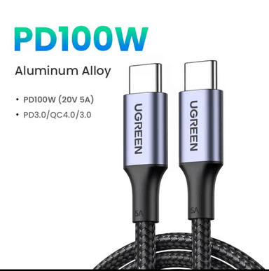 Aliexpress: Cable USB-C UGREEN PD3.0 100W Tipo C a Tipo C 2 Metros (SECCIÓN MONEDAS) - AliExpress