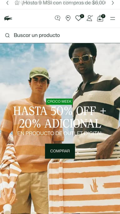 Lacoste: Hasta 50% off en producto outlet digital - Lacoste