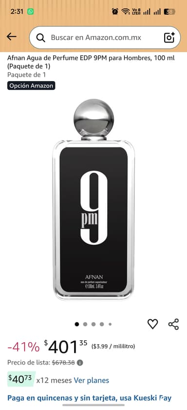Amazon - Afnan EDP 9PM , 100 ml - Amazon